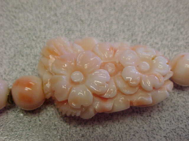 Estate Pink Angel Coral Necklace 9 mm 30 inches long High Quality Estate Item