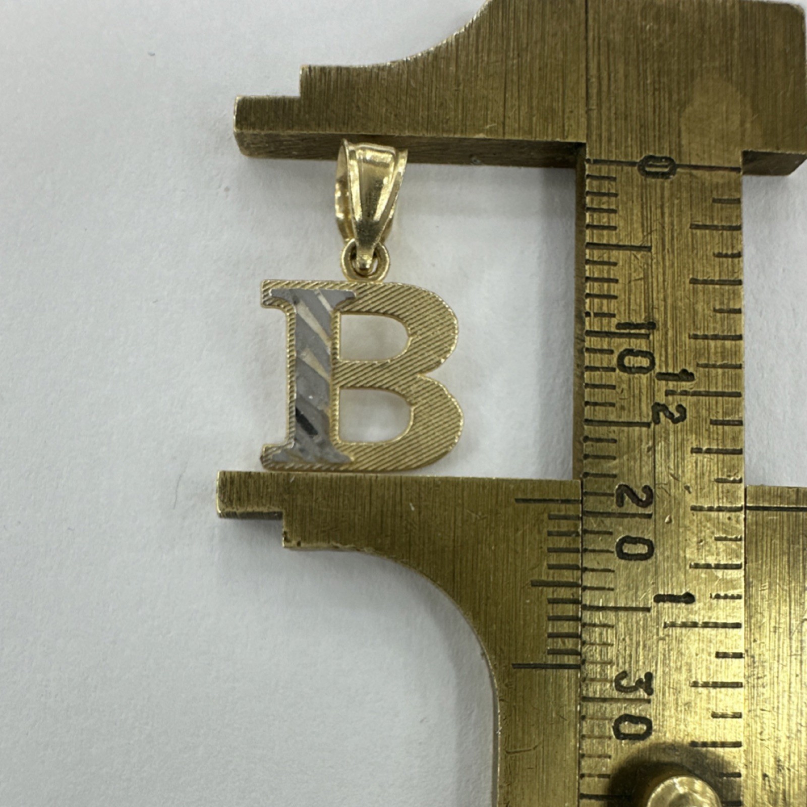 Yellow Gold 14k Letter B Pendant Alphabet Theme No Stone Italy Fine Jewelry