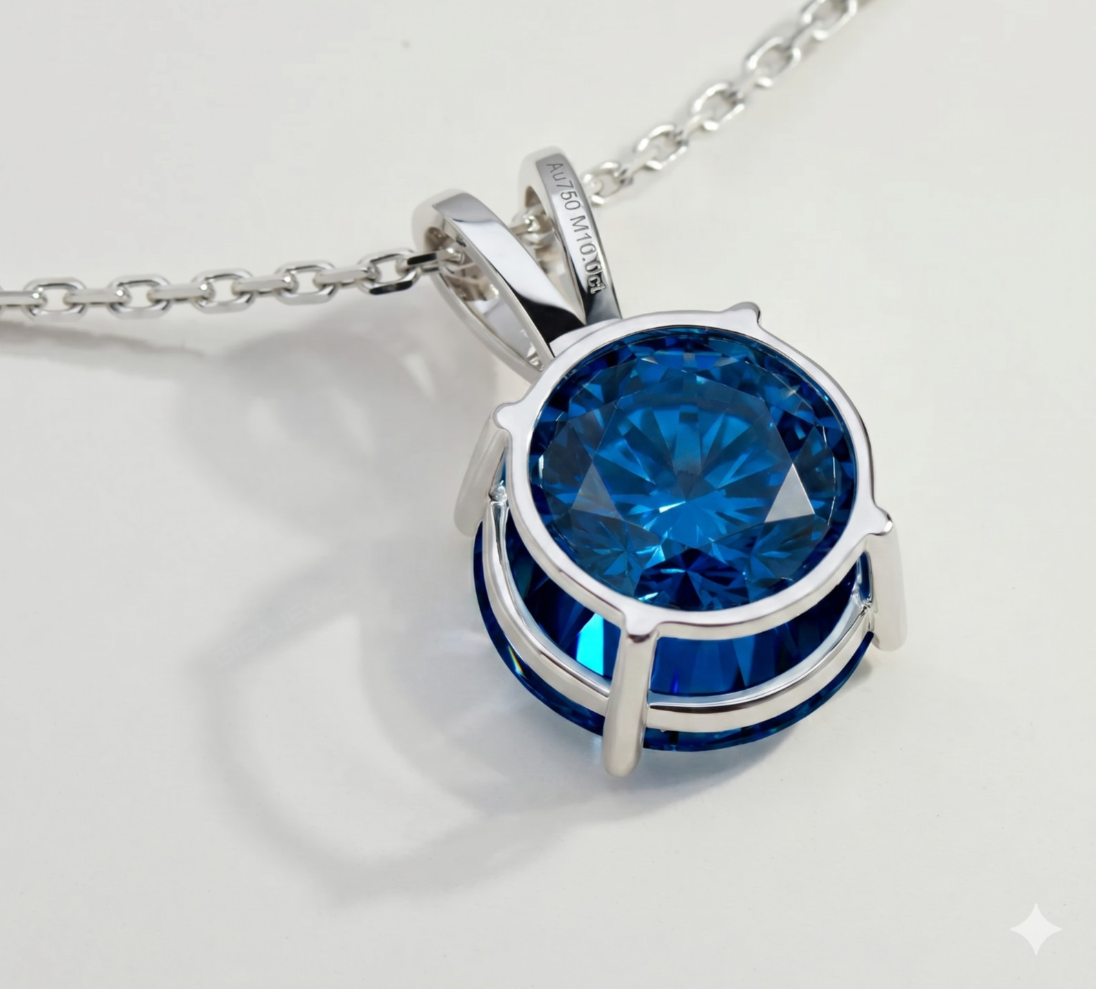 Amazing 6 Ct Certified Trypan Blue Diamond Pendant, Great luster-FREE Studs