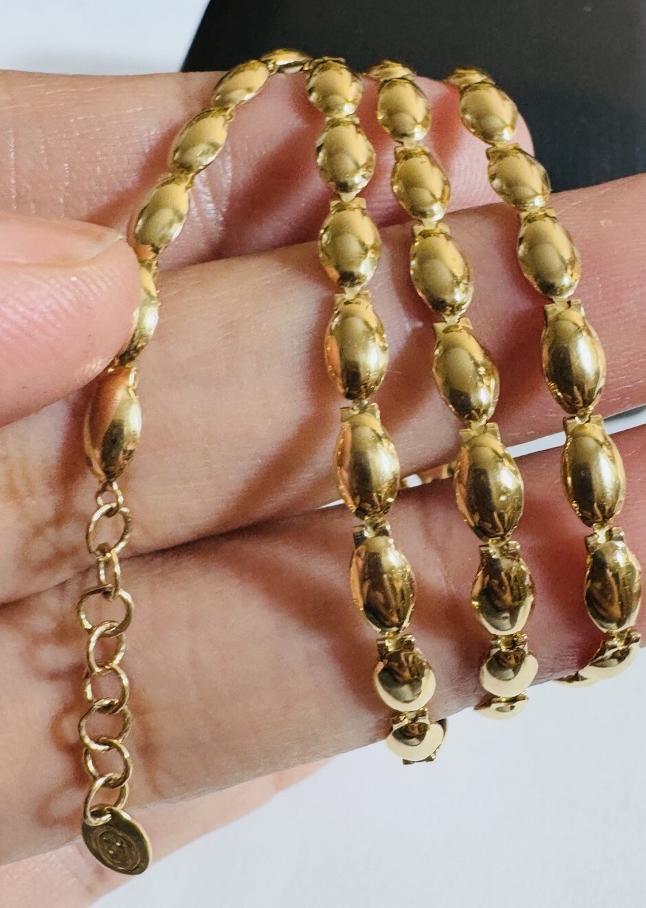 18K 750 Genuine Gold Chain Oval Link P Necklace 17”/18” Long 9.5g 3.5mm