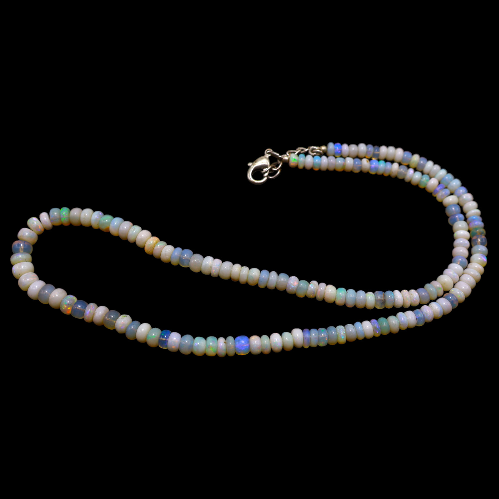 Rondelle Smooth Multi Color Fire Opal Beaded Not Applicable New Necklace Jewelry