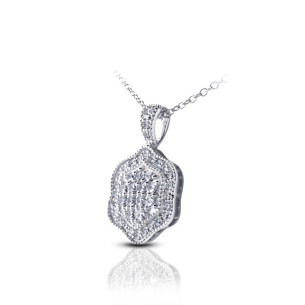 0.69ctw E VS1 Round Brilliant Earth Mined Certified Diamonds White Gold Pendant