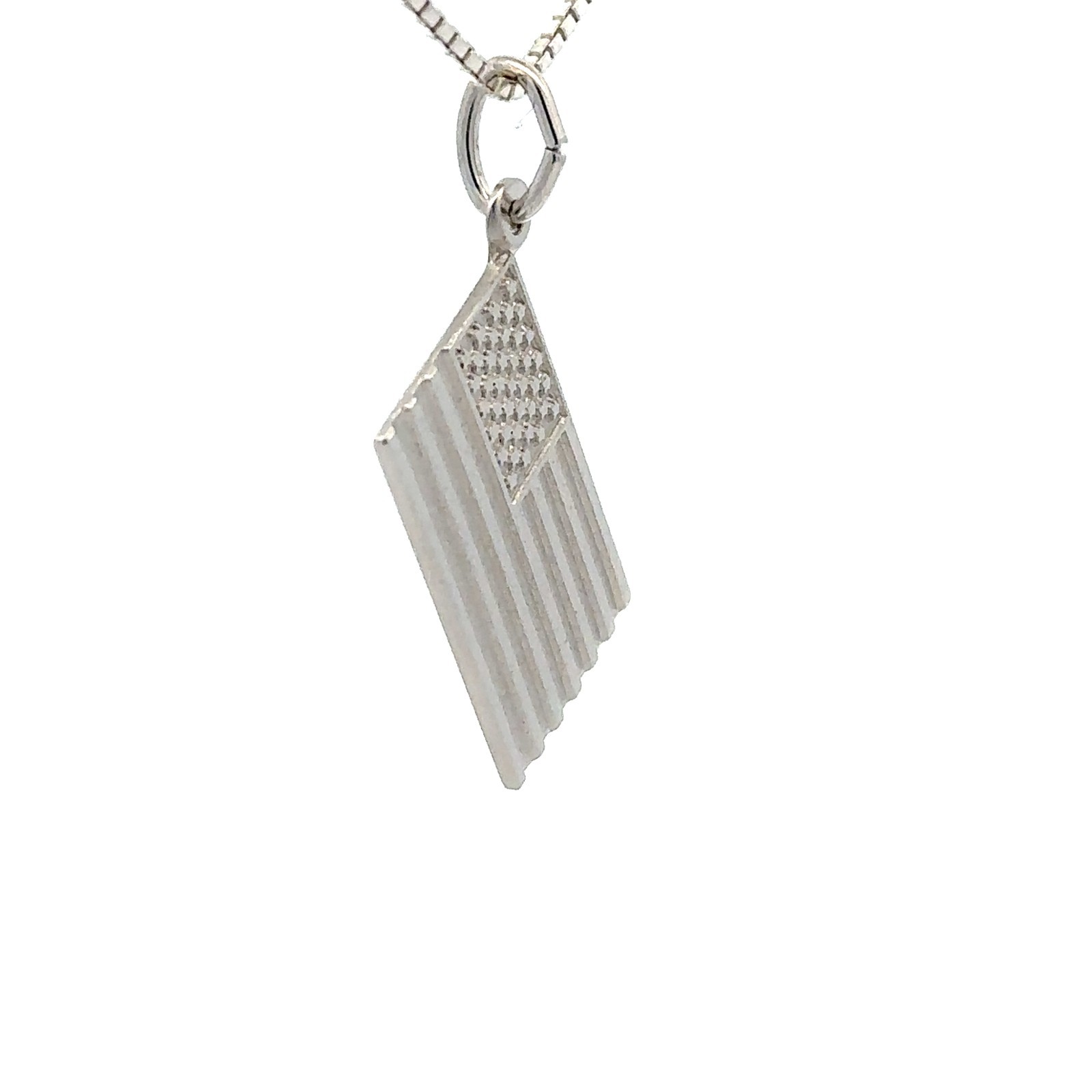 Sterling Silver United States Flag Pendant/Charm (1/2 x 3/4 Inch)