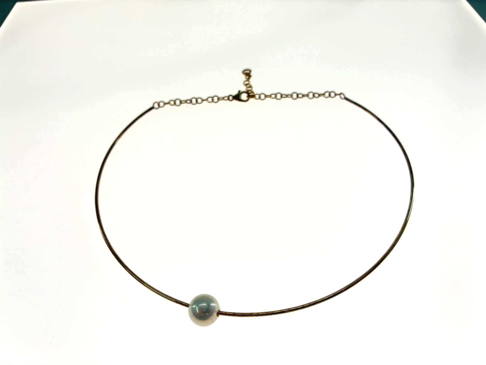 Honora Omega Necklace With Sliding Cultured Ming Pearl Sterling Silver Italy 925