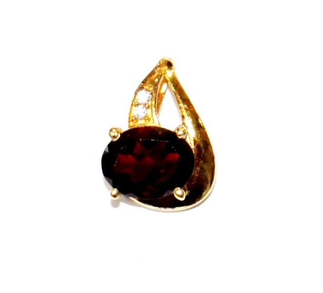Vermeil Garnet Pendant Stone pendant Jewelry