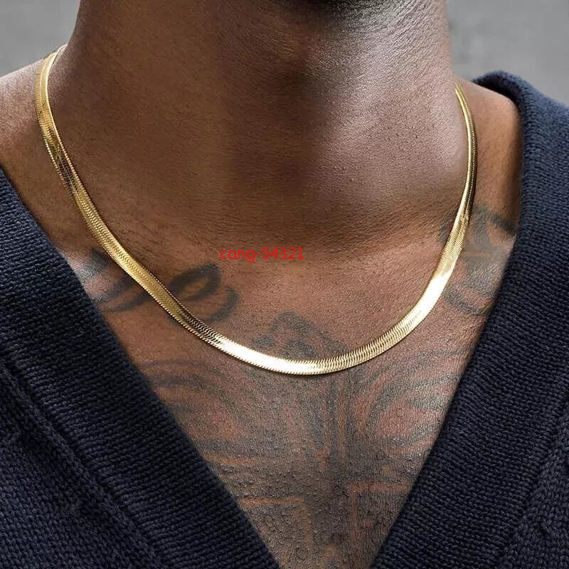 10K Solid Yellow Gold 5.5mm Flat Snake Chain Necklace 20″-