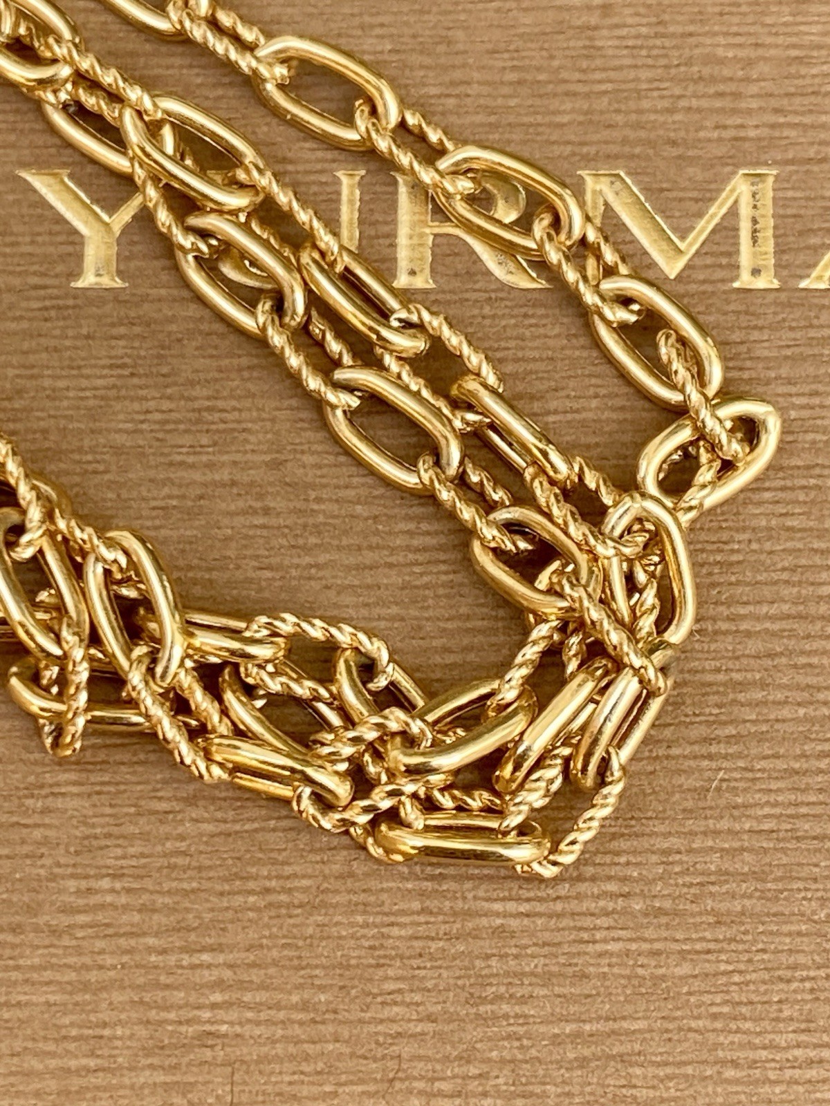 David Yurman 18K Gold Madison Necklace 3mm 18” Excellent $3950+