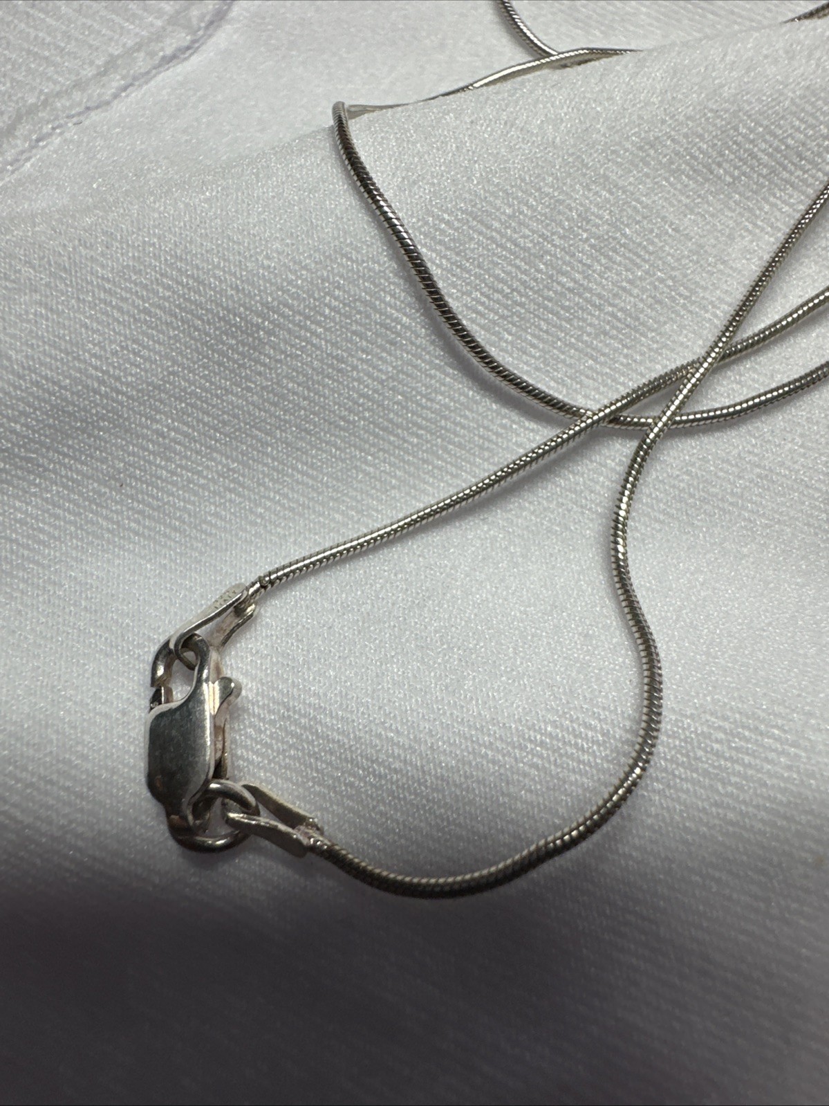 Sterling Silver Raw Lapis Lazuli Pendant on 46cm Snake Chain – 925 – 3cm Pendant