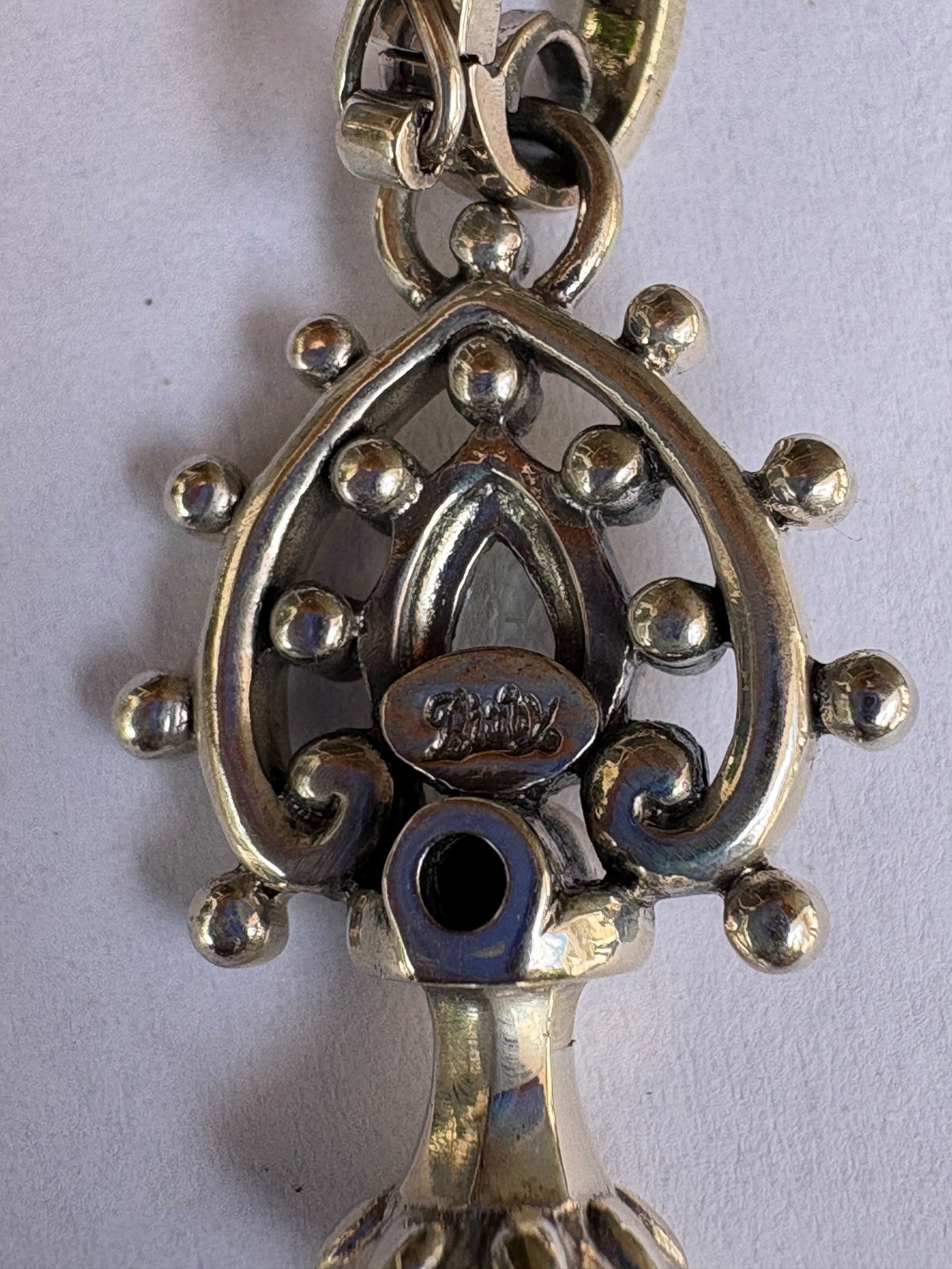 Barbara Bixby Sterling Silver Key Pendant Aquamarine, Citrine, Iolite