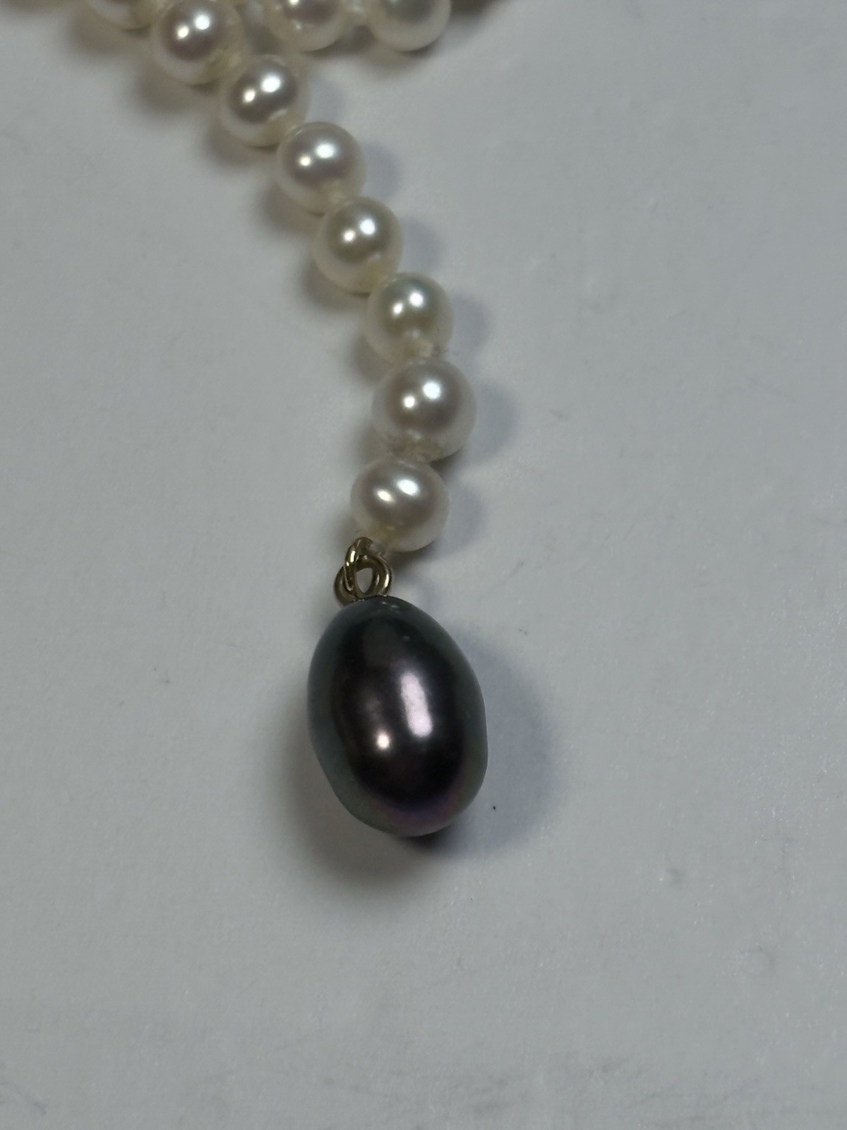 Cultured Pearl 14k Gold Lariat Necklace 18in
