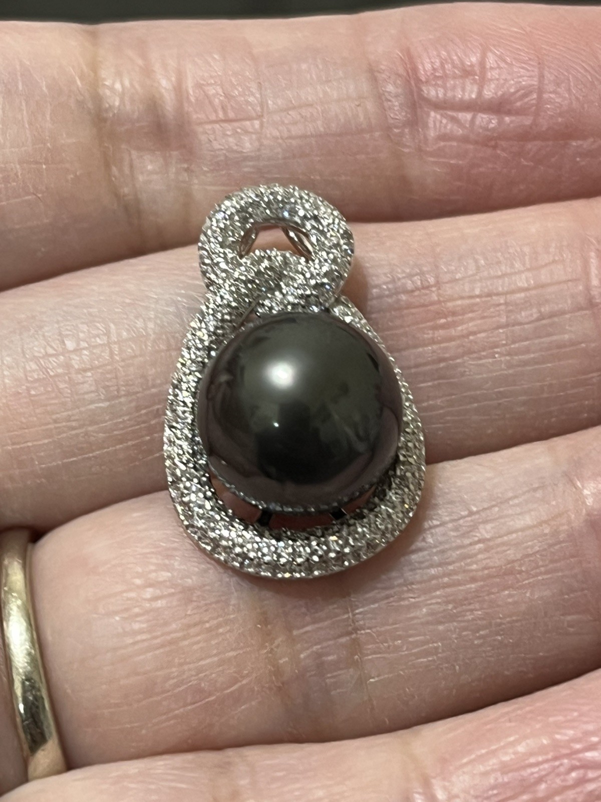 12mm Tahitian Natural South Sea Pearl Pendant Only With s925 accessories