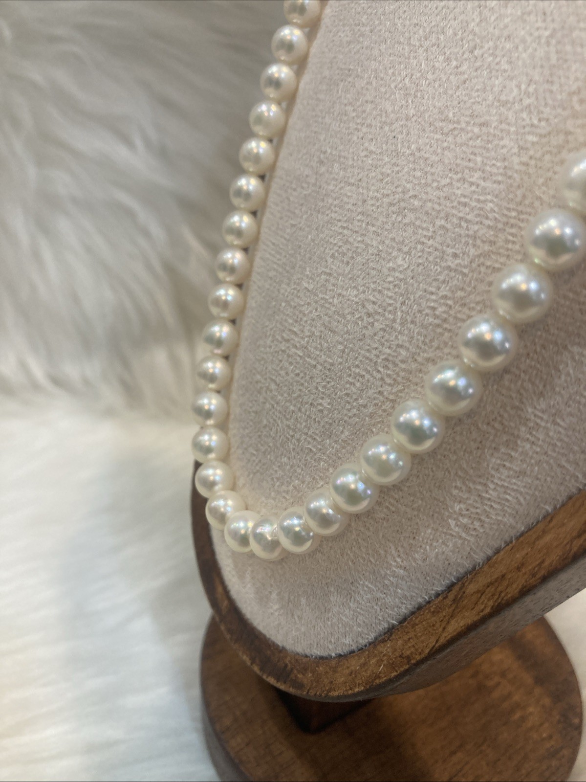A02 Japanese Akoya Pearl Necklace 6.7-7mm 43cm Silver Clasp White Pearl