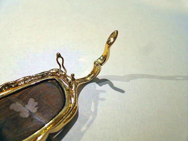 23.5MM 14K YELLOW GOLD GENUINE AUSTRALIAN DOUBLET OPAL DIAMOND ENHANCER PENDANT