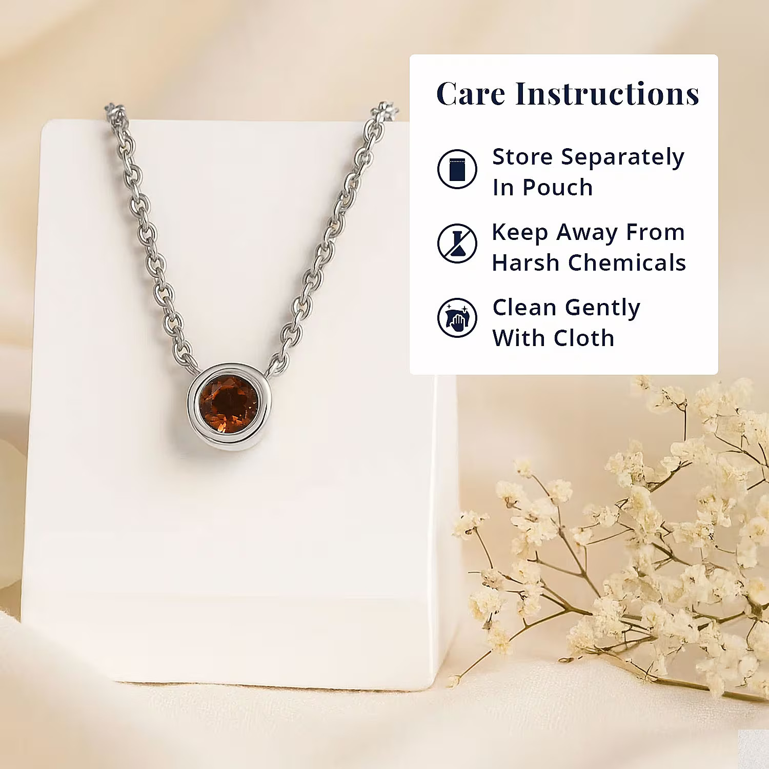 Citrine 0.25 ctw Necklace 18 Inches in Rhodium Plated Sterling Silver Christmas