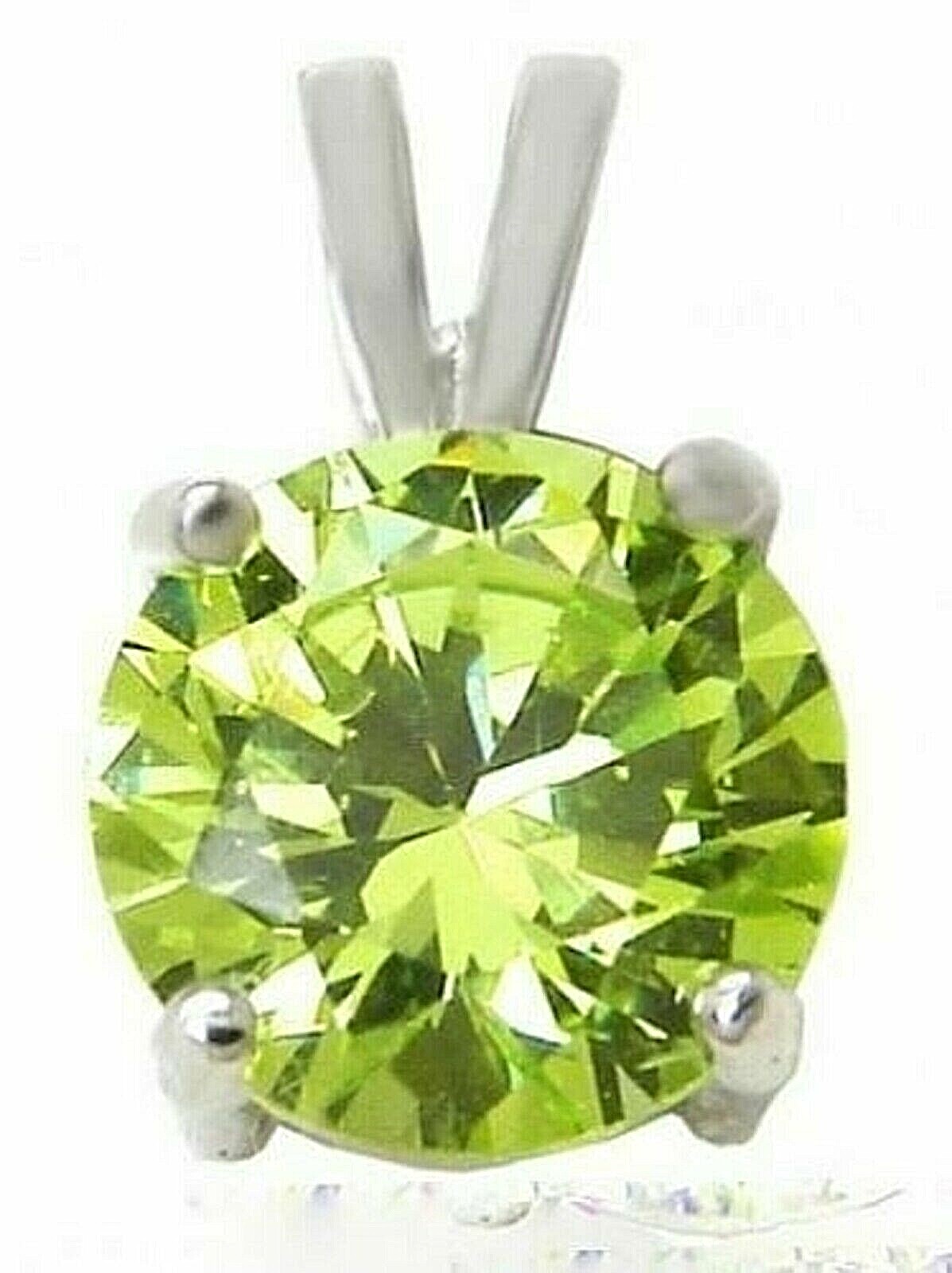1.25 ct. Peridot Solitaire Pendant Necklace in Sterling Silver