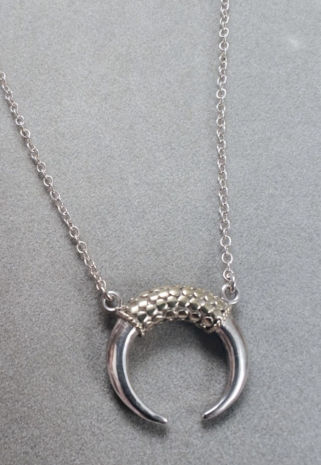 Anna Beck Sterling Silver Horn Necklace Adjustable Stackable