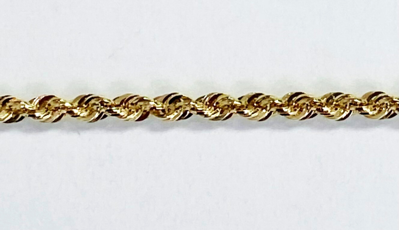 HSN Michael Anthony Jewelry Solid 10K Yellow Gold Glitter 16″Rope Chain Necklace