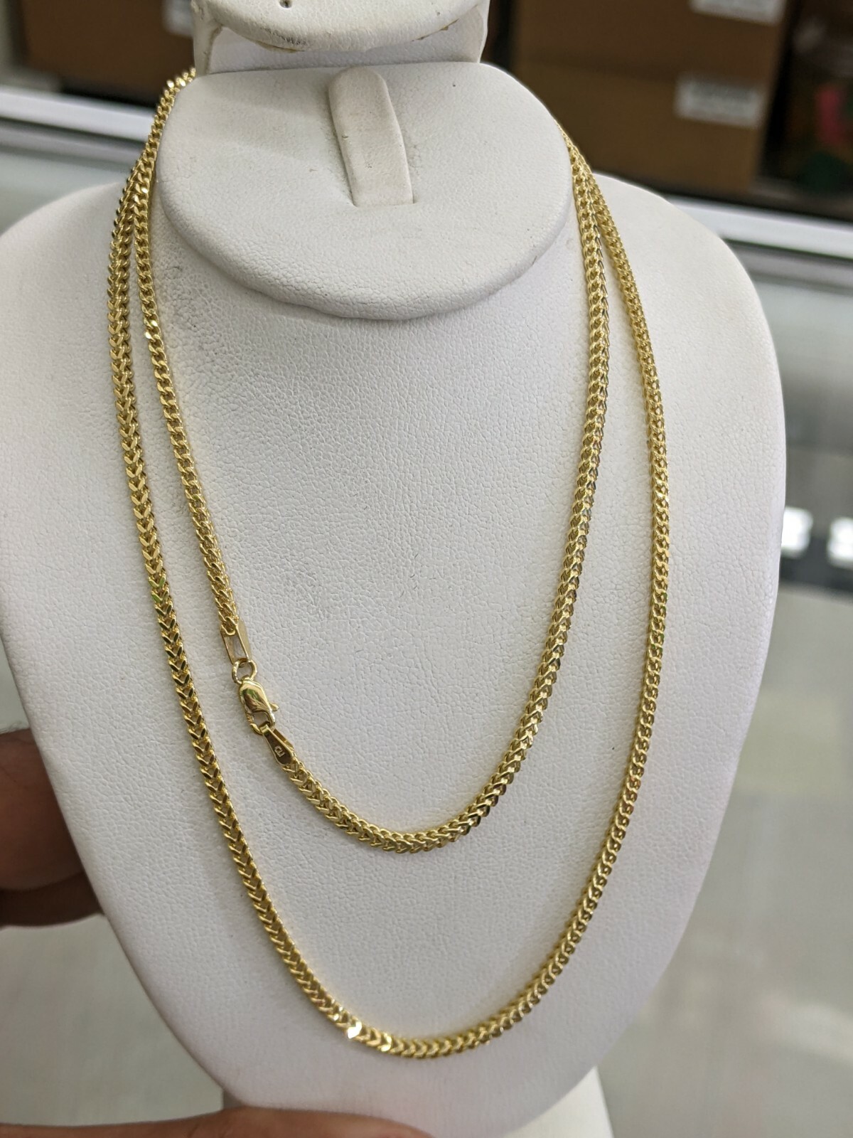 10kt Real Gold Franco Chain 2mm 24 Inch for men and women
