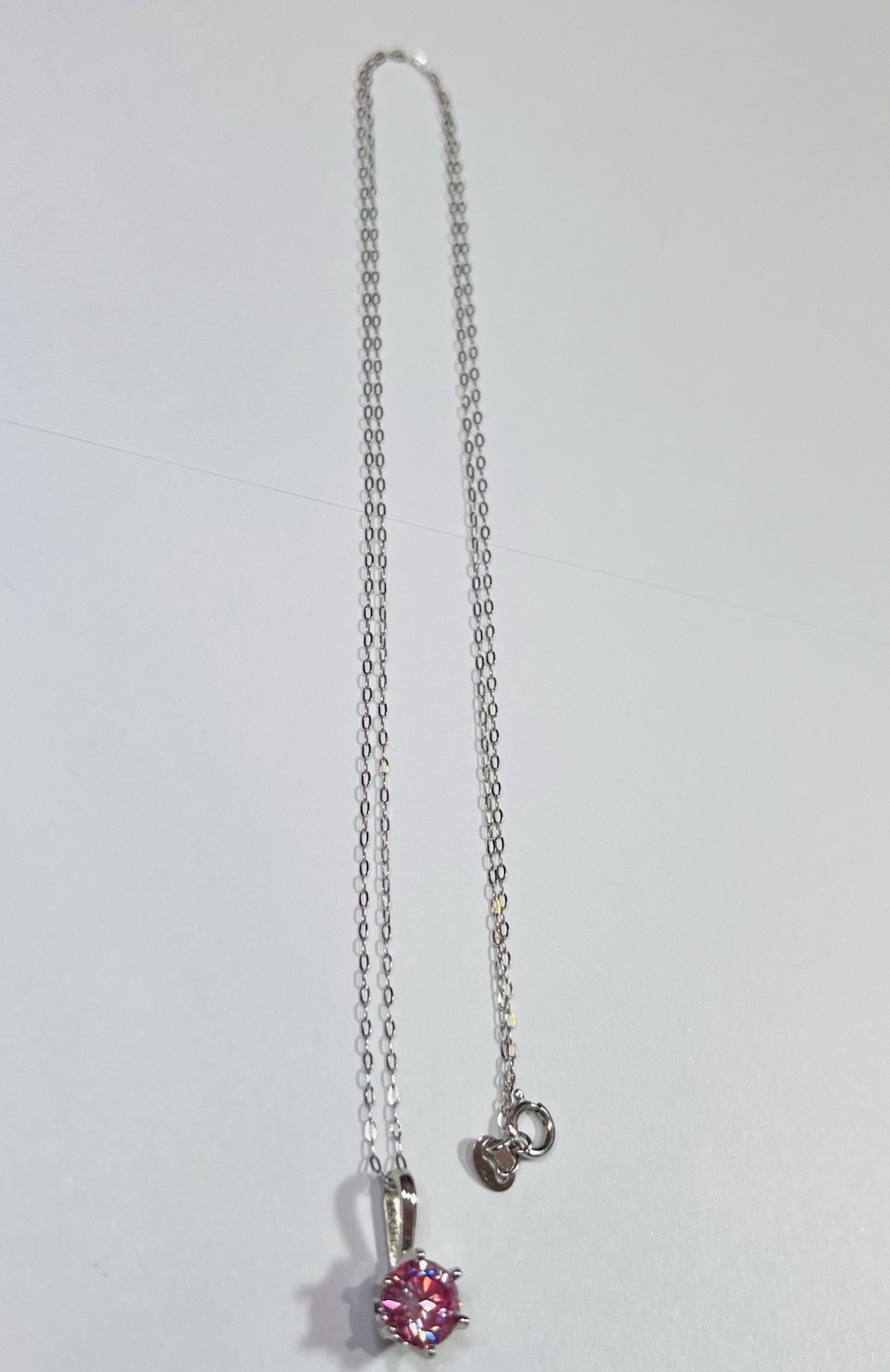 925 Sterling Silver 1 CTW VVS1 Pretty Pink Moissanite Pendant Necklace