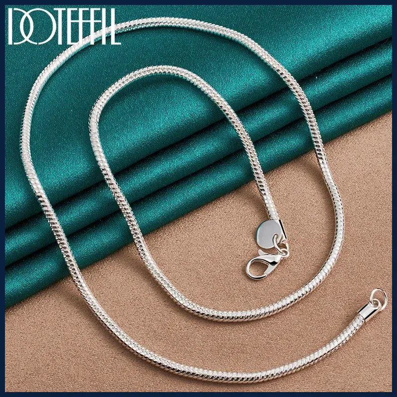 925 Sterling Silver 16/18/20/24/22/24/26/30 Inch 3mm Snake Chain