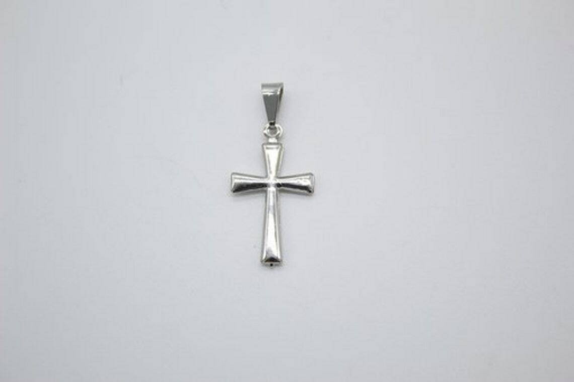 Black Friday Gift in Solid Metal 925 silver Men’s Small Cross Solitaire Pendant