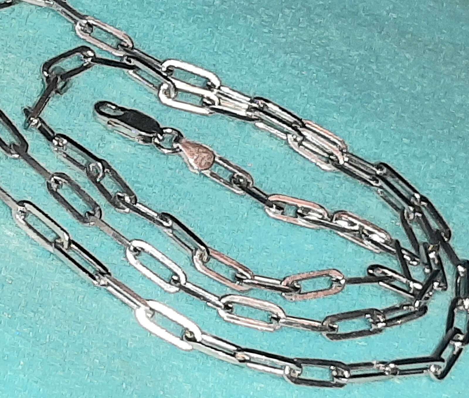 Long Paper Clip Necklace Chain 24 Inch 925 Sterling Silver Solid Necklace 17 Gr