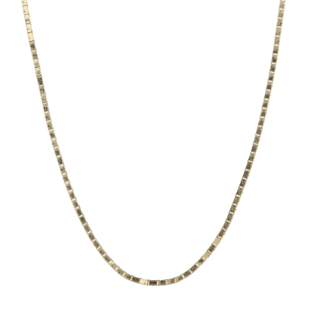 1mm Box Link Chain 20″ Necklace 14k Yellow Gold Italy 5.18 Grams