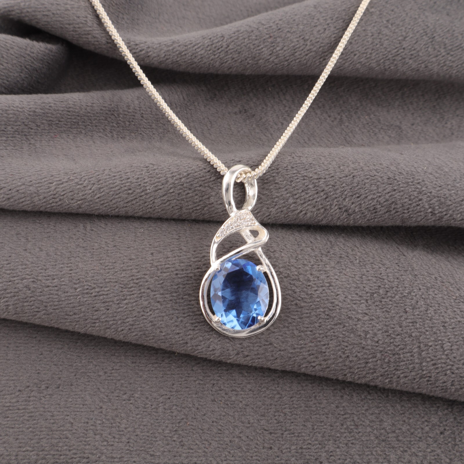 Tanzanite Gemstone 925 Sterling Silver Jewelry Zircon Pendant For Birthday Gift