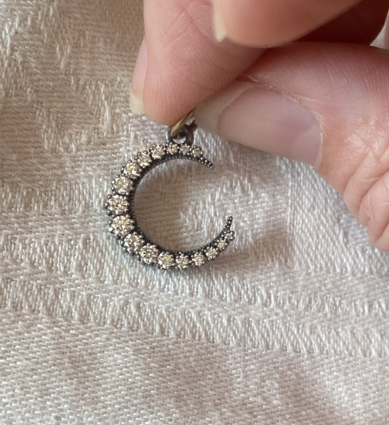 Erica Molinari Baby Pave Diamond Moon Charm