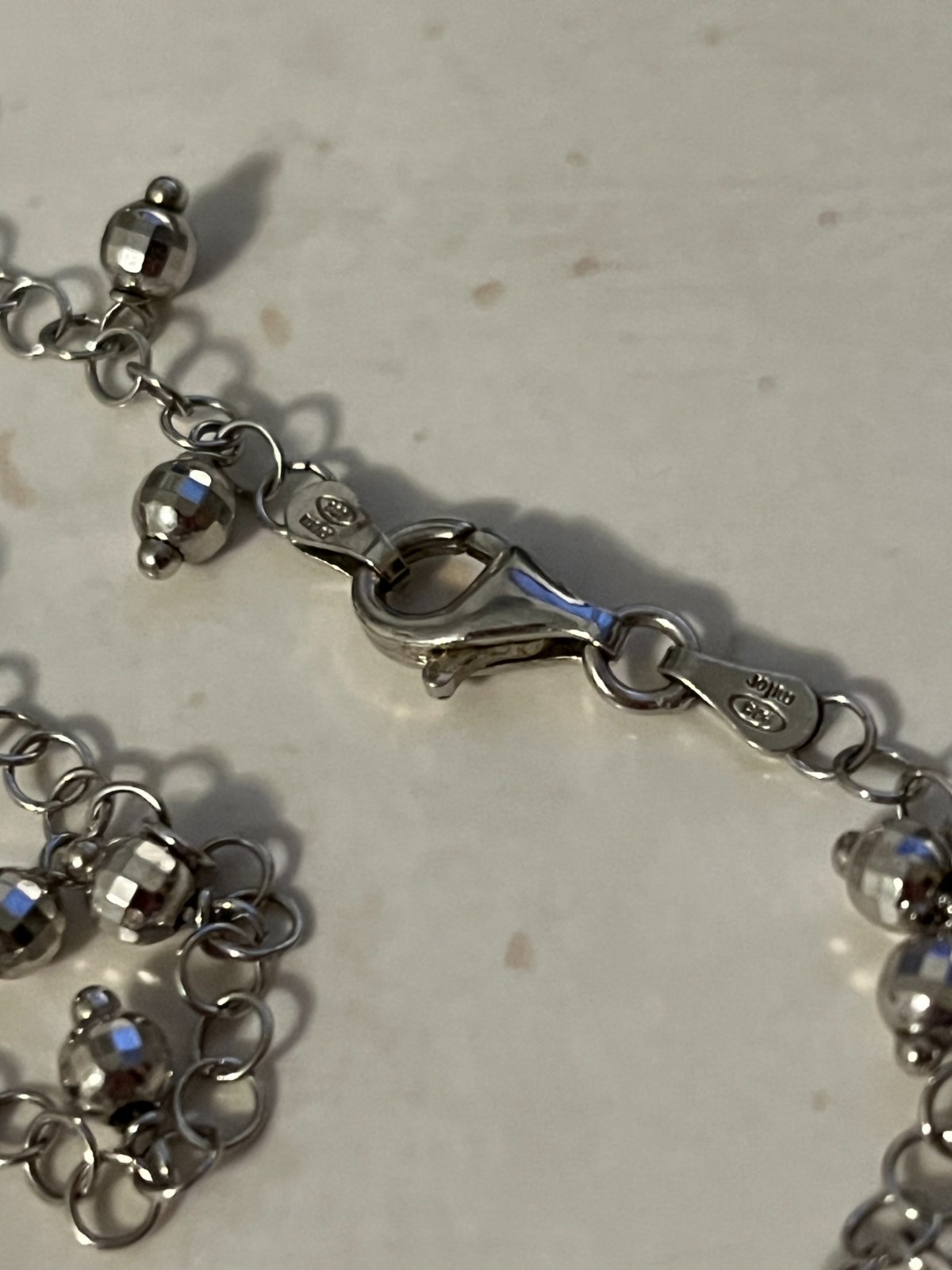 .925 Milor ~ Italy ~ Dangle Bead Necklace ~ 13g ~ 24″ long