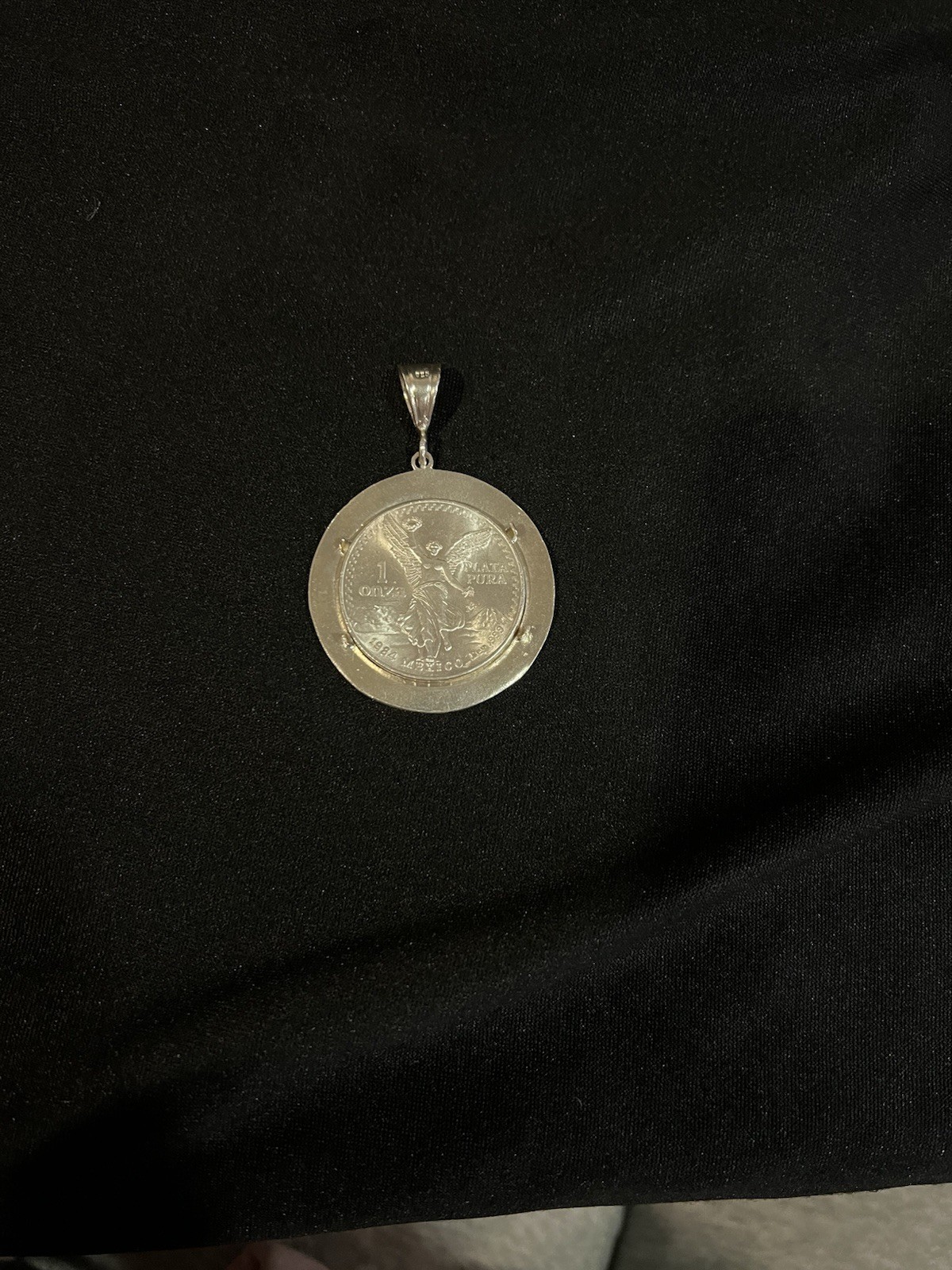 STERLING SILVER 925 BEZEL Greek Diamond Cut Pendant Does Not Include CENTENARIO