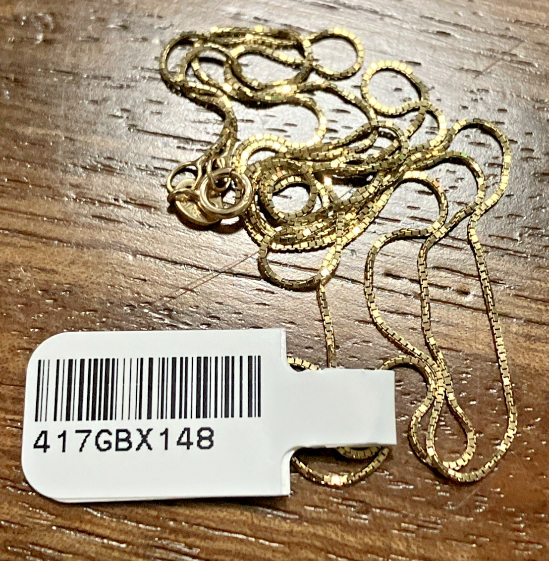 10kt Real Gold Thin Box Chain 1.48grams 22inches Starz Brand New with Retail Tag
