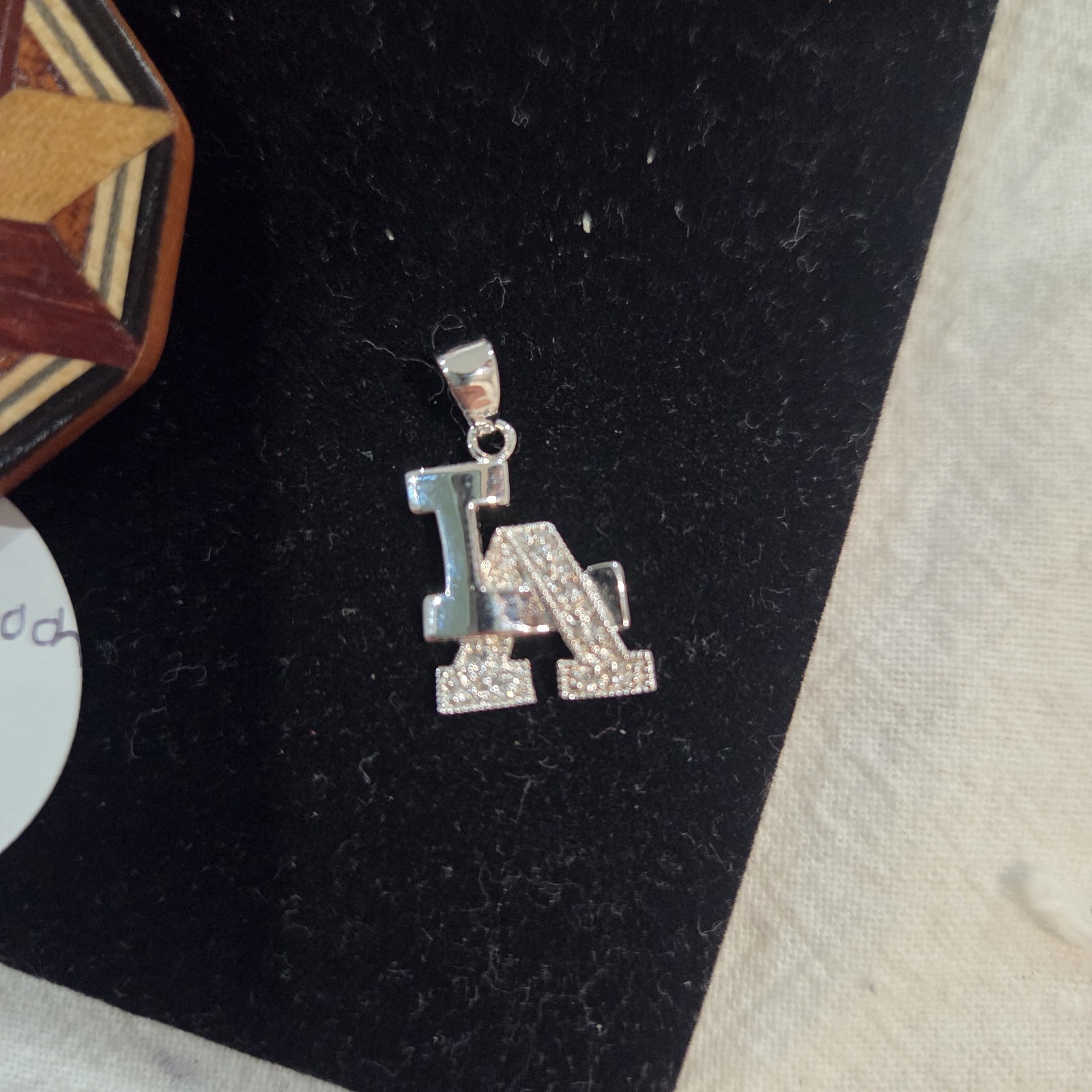 LA Dodgers 925 Sterling Silver Pendant Iced Out CZ MLB Charm Hip Hop Jewelry