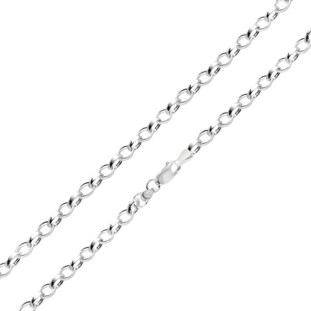 .925 Sterling Silver D-Cut 4 Sided Oval Rolo Chain Size 16″-24″