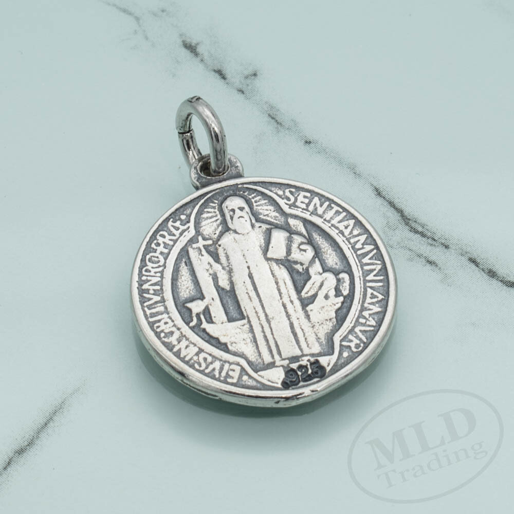 MLD 925 Sterling Silver Saint St Benedict Medal Pendant – Made In USA