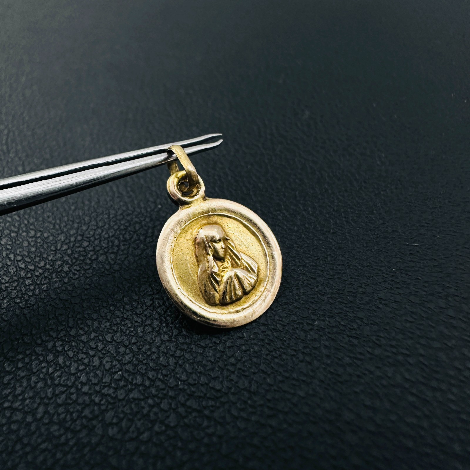 Vintage 14K Gold-Filled Virgin Mary / Sacred Heart of Jesus Medallion Pendant