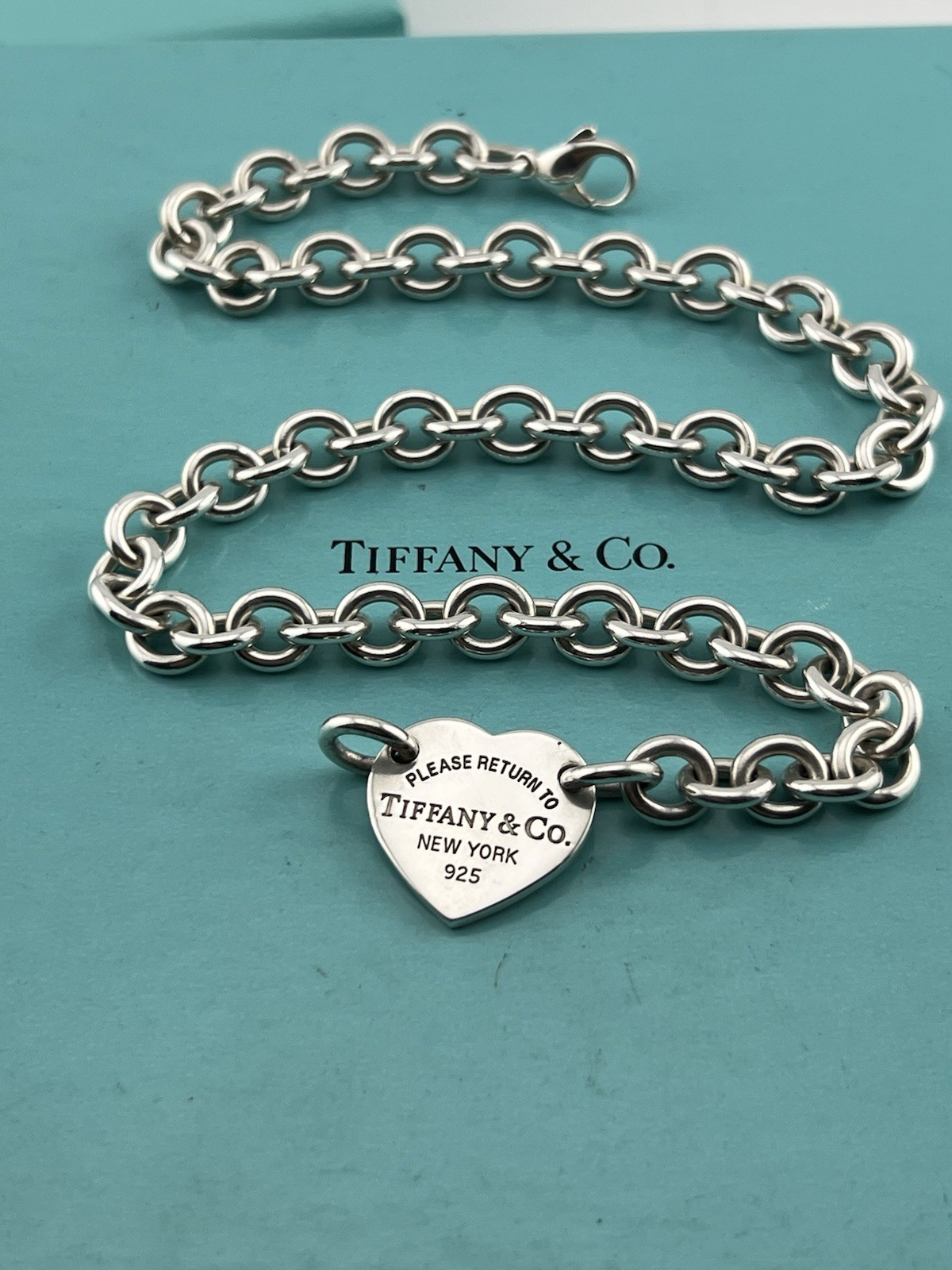 Tiffany & Co. Sterling Silver “Return To Tiffany” Heart Tag Choker Necklace 15”