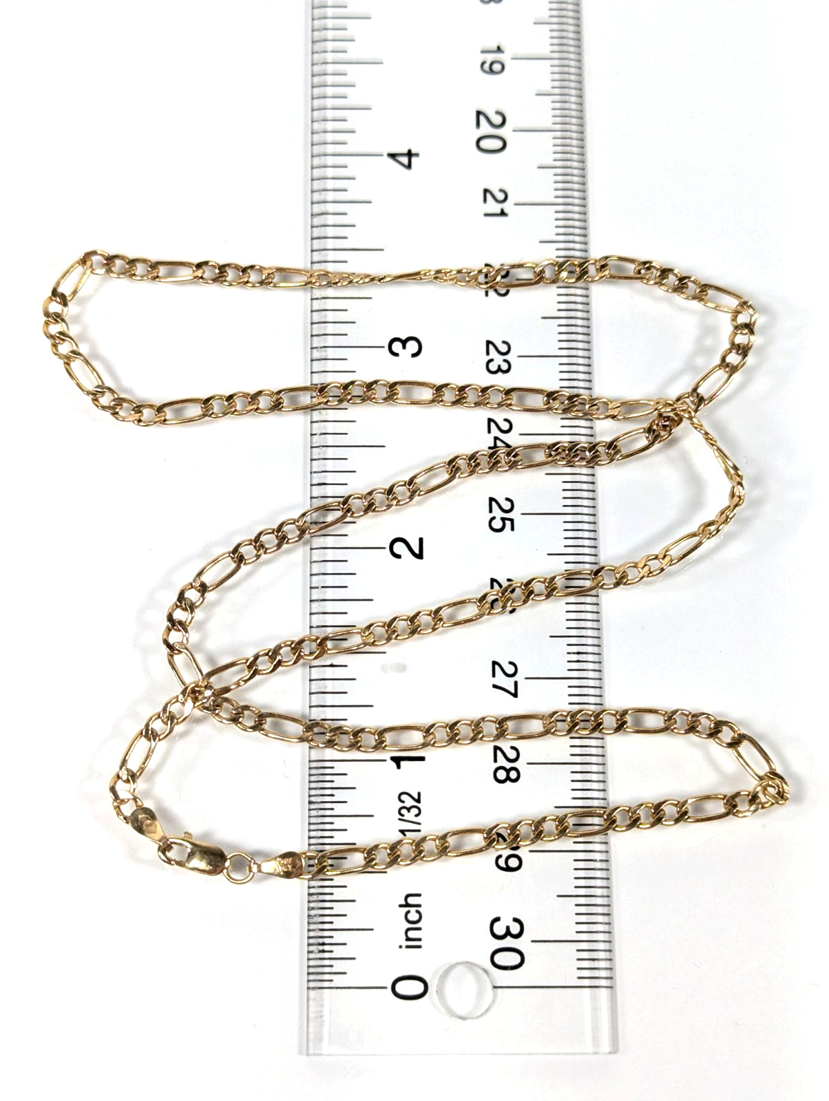 Vintage 10K SOLID Yellow Gold Figaro Necklace Chain Jewelry 20″ Gift FREE S&H