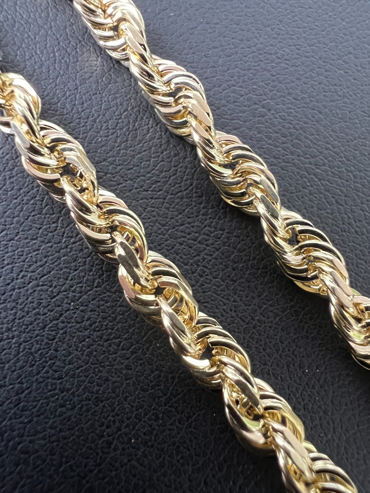 Men’s Women’s Real 10k Yellow Gold Solid Rope Chain Necklace 1.5mm-6mm