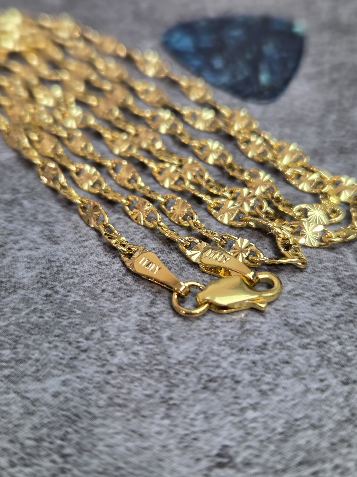 27″ Gold Plated Diamond Cut Chain Necklace 3mm Italy Style Long Sparkle Link