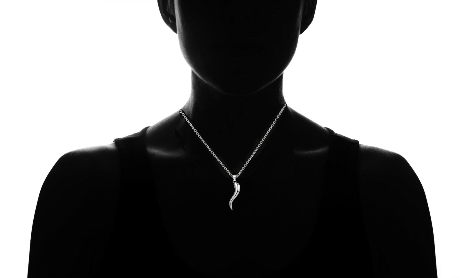 925 Sterling Silver Italian Cornicello Horn Pendant Necklace 18″ – 3 Colors