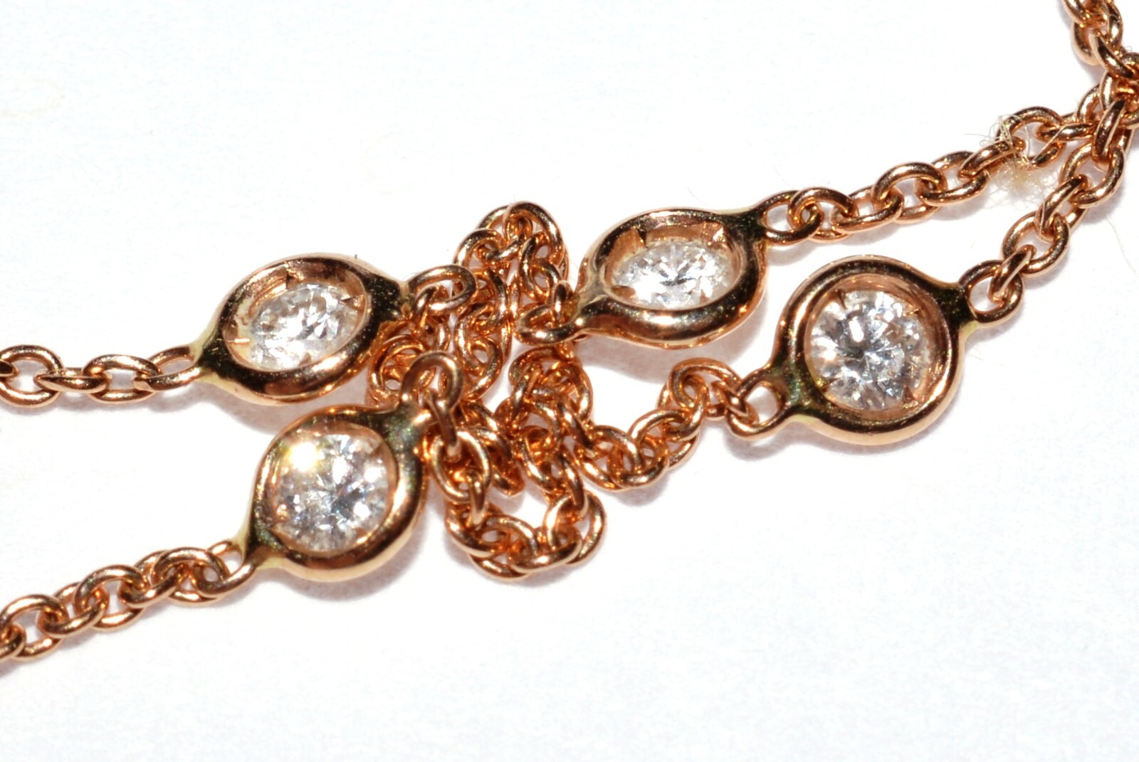 Unique Solid 14k Rose Gold Grey Rose Cut Diamond w White Diamond Accent Necklace