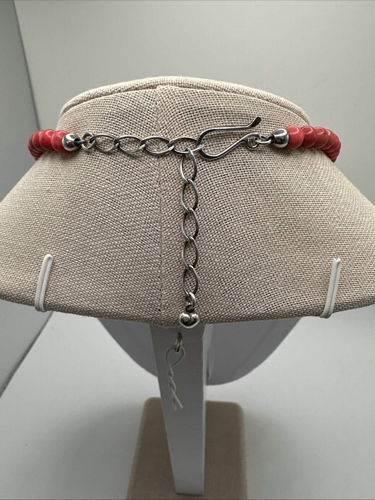 Jay King Indonesian Strawberry Pink Coral Sterling Silver Necklace 18-21”