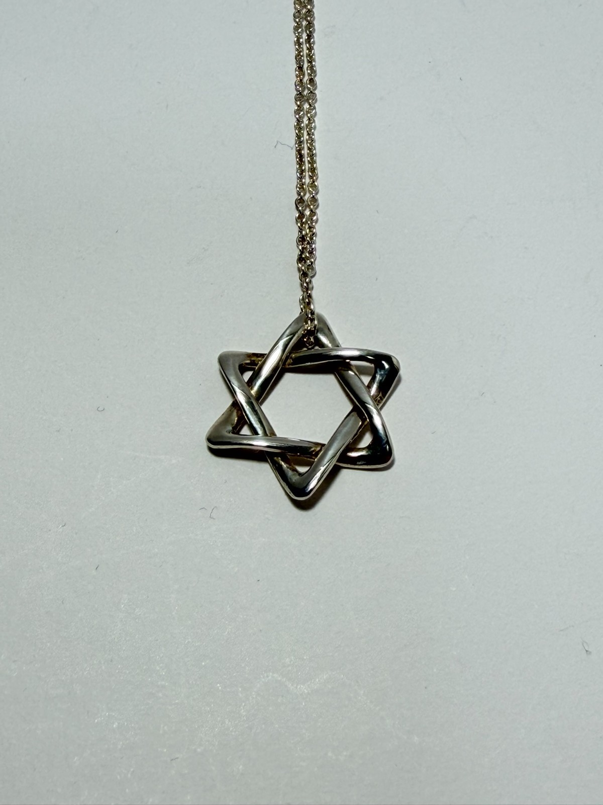 TIFFANY & Co. Star of David Sterling Silver Necklace Pendant very good F/S