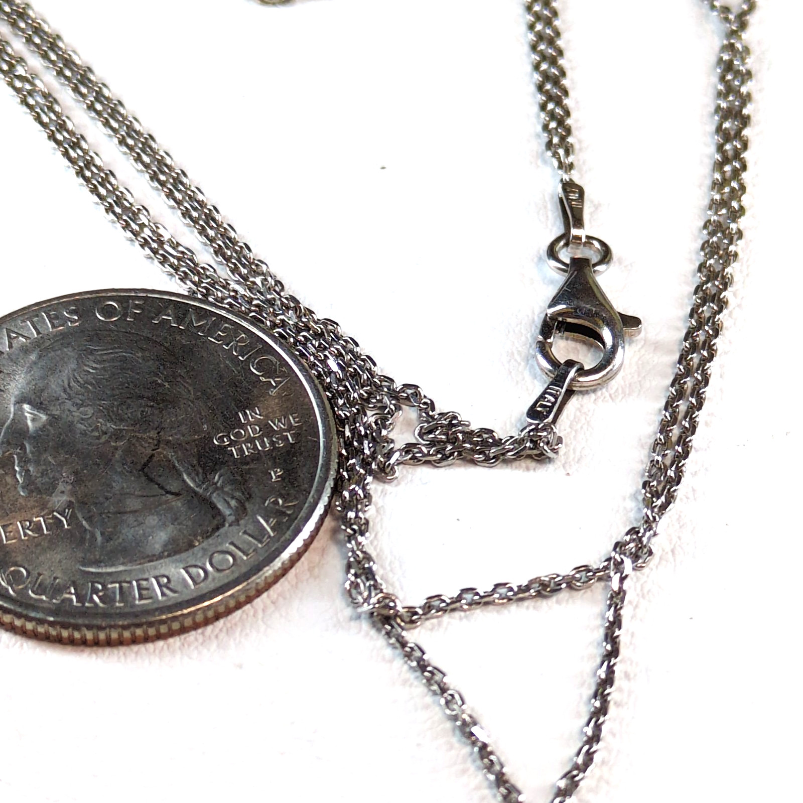 Vintage 925 Sterling Silver Double Strand Layered Cable Chain Necklace 17″ Italy