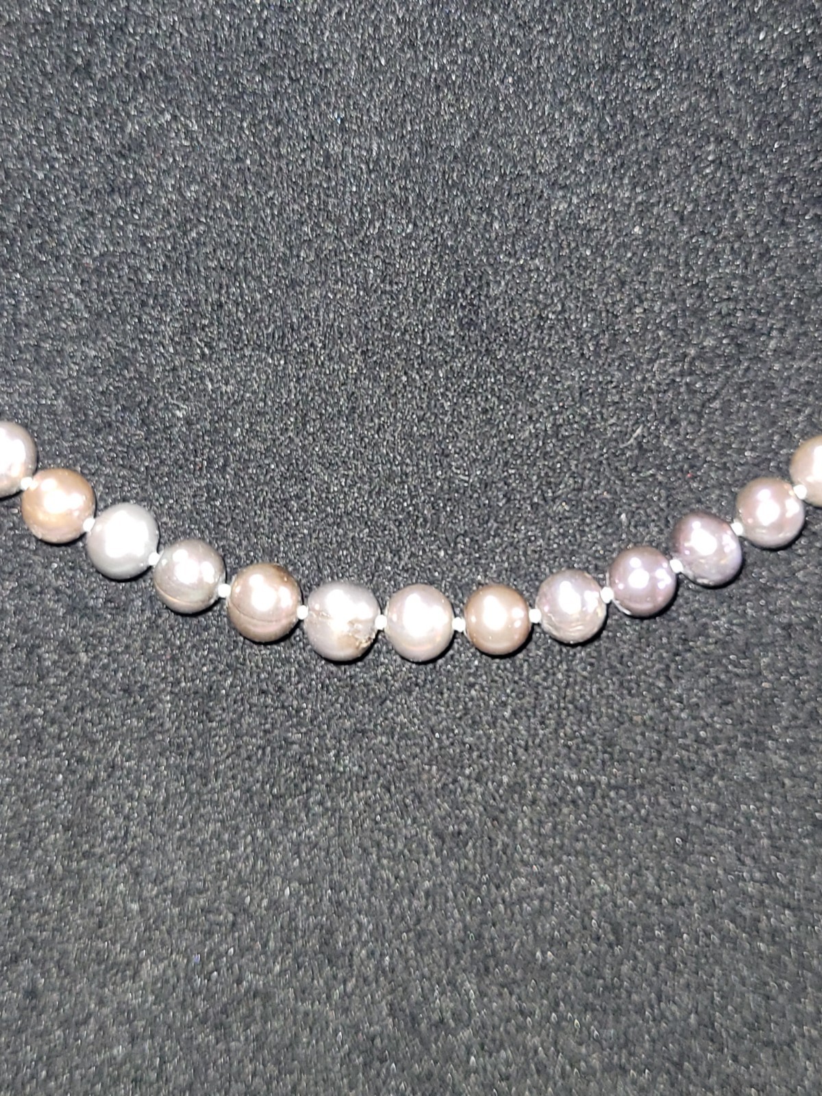 Black Freshwater Pearl Necklace 16″ 925 Silver Filigree Clasp Fine Fashion