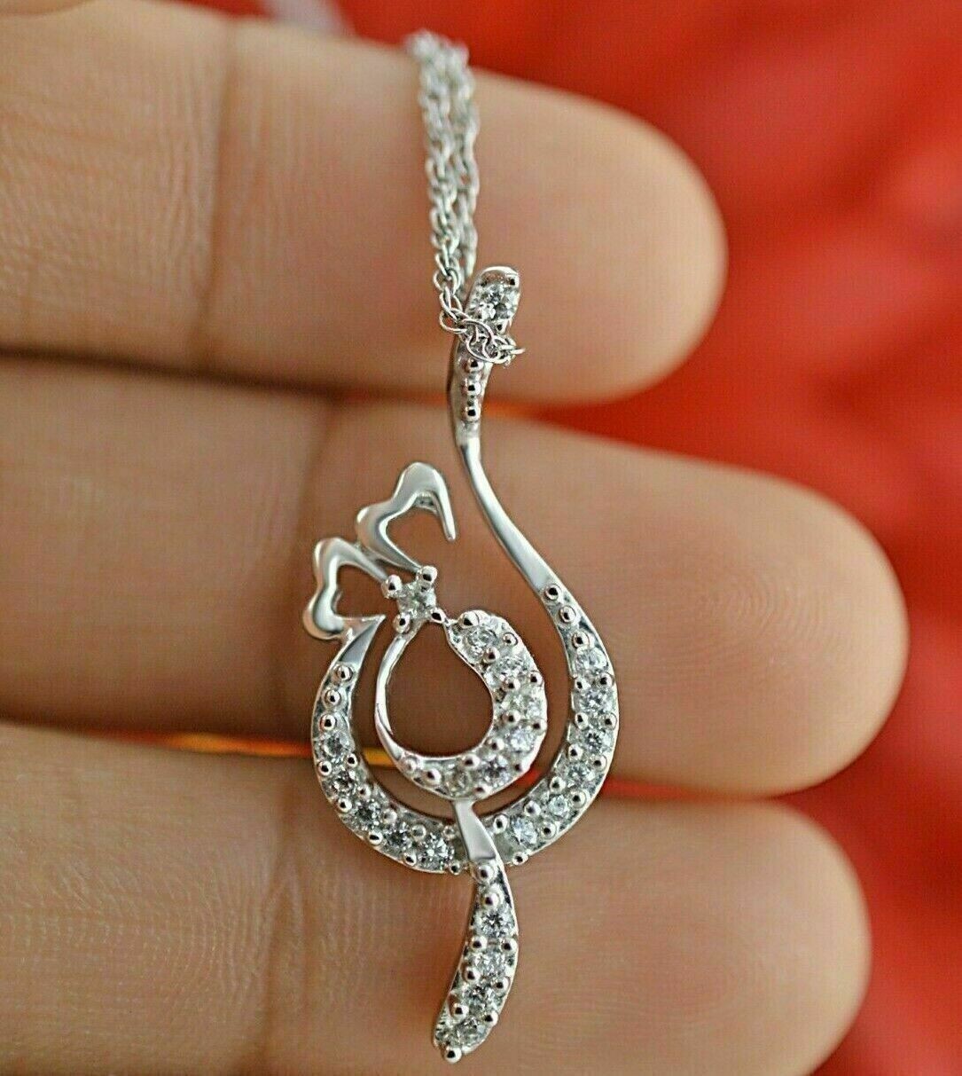 1.60Ct Round Cut Lab-Created Diamond Beautiful Pendant 14K White Gold Plated