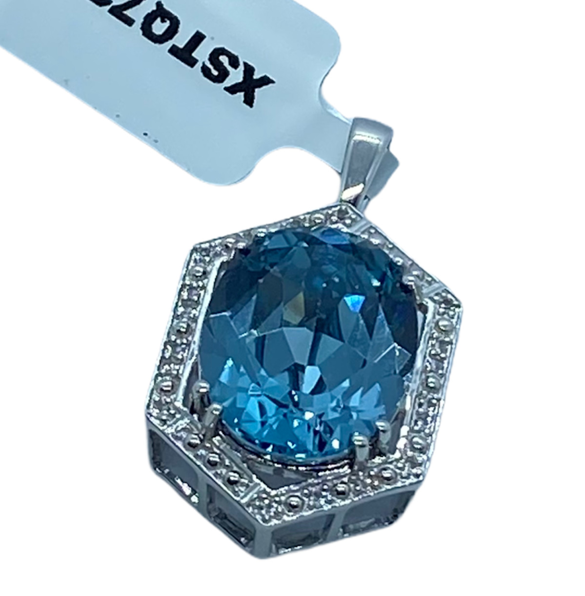 Versailles White Topaz Sterling Silver Pendant 11.12cts