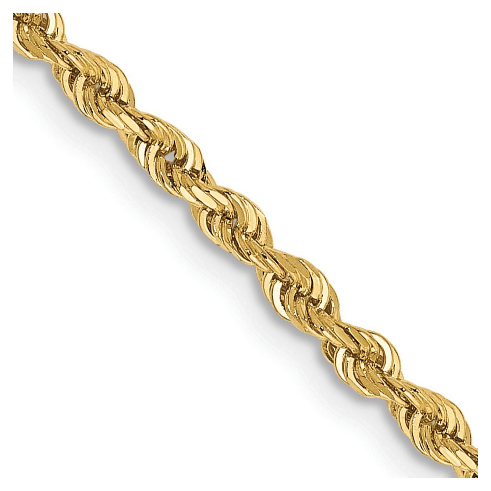 10K Yellow Gold 2.25mm Diamond-cut Quadruple Rope Chain Necklace 30″ 10.01gm