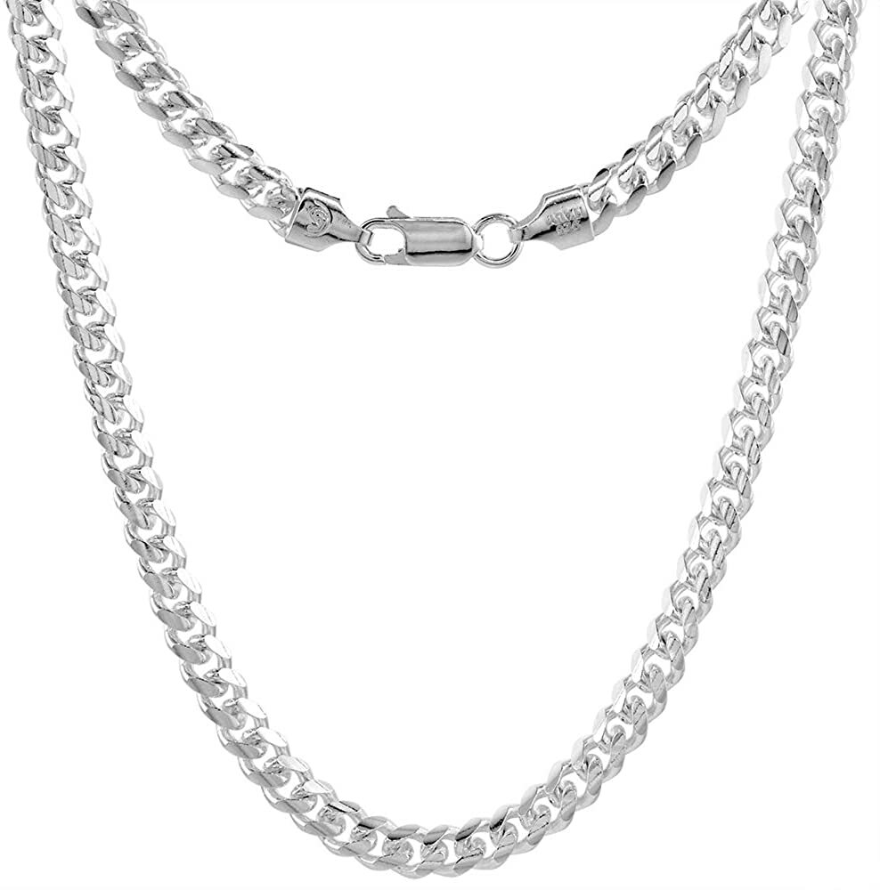 925 Sterling Silver Miami Cuban Link Chain Necklace Bracelet 2mm~7mm All Sizes